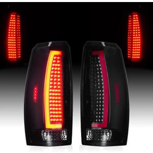 LED Tail Lights Assembly Compatible with Chevy Avalanche 2007-2013, Rear Brake Lamp Taillights Set, Black Housing Smoked Lens