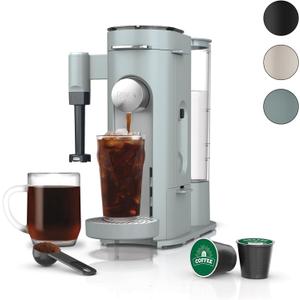 Ninja Pods & Grounds Specialty Single-Serve Coffee Maker, K-Cup Pod Compatible, Built-In Milk Frother, 6-oz. Cup to 24-oz. Travel Mug Sizes, Iced Coffee Maker, Glacier Blue, PB051GB Ninja Pods & Grounds Specialty Single-Serve Coffee Maker, K-Cup Pod Compatible, Built-In Milk Frother, 6-oz. Cup to 24-oz. Travel Mug Sizes, Iced Coffee Maker, Glacier Blue, PB051GB