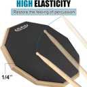 GLEAM Drum Practice Pad with Iron Drum Stand Set, 12-Inch Silent Practice Pad Kit with Drum Sticks, Drumstick Holder, Suitable for Beginners, Double Sided Black