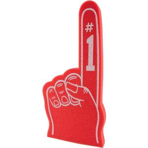 Giant Foam Finger 18 Inch- Number 1 Universal Foam Hand for All Occasions - Cheerleading for Sports - Exciting Vibrant Colors use as Celebration Pom Poms- Great for Sports Events Games School Business (Red)