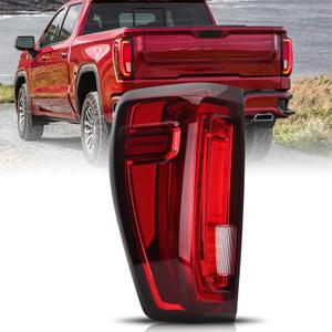 LED Tail Light Assembly Compatible with 2019-2023 GMC Sierra 1500 2500 HD 3500 HD Left Driver Side Rear Lamp Brake Light Tailight Replace GM2800310 84968740 86820473-Factory LED Taillights Models