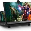 Magnifier for Cell Phone -Horgens 3D HD Magnifying Projector Screen Enlarger for Movies, Videos and Gaming – Foldable Phone Stand with Screen Amplifier–Compatible with All Smartphones (红色, 12寸)