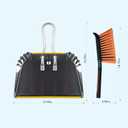 1-Pack 17" Heavy Duty Metal Dust Pan with Cleaning Brush Set