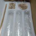 NUPTIO Candle Holders for Table Centerpiece: 18 Pcs 23.6 & 21.7 & 19.7 in Tall Gold Hurricane Candlesticks Holder with Glass Cylinder Cover Bulk Taper Candles Sticks Stand for Thanksgiving Party Decor