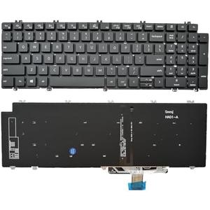 Siakoocty Laptop Replacement US Layout with Backlight Keyboard for Dell Precision 7750 7550 7760 7560 Series Laptop with Backlit US Layout P/N: 0713DM 713DM PK132V72B00