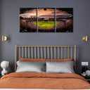 TUMOVO America Sports Wall Decor Atlanta Stadium 3 Pieces Canvas Wall Art Pictures for Home Decoration Braves stadium Prints and Poster Home Decor Artwork Framed Ready to Hang, 42" Wx20 H