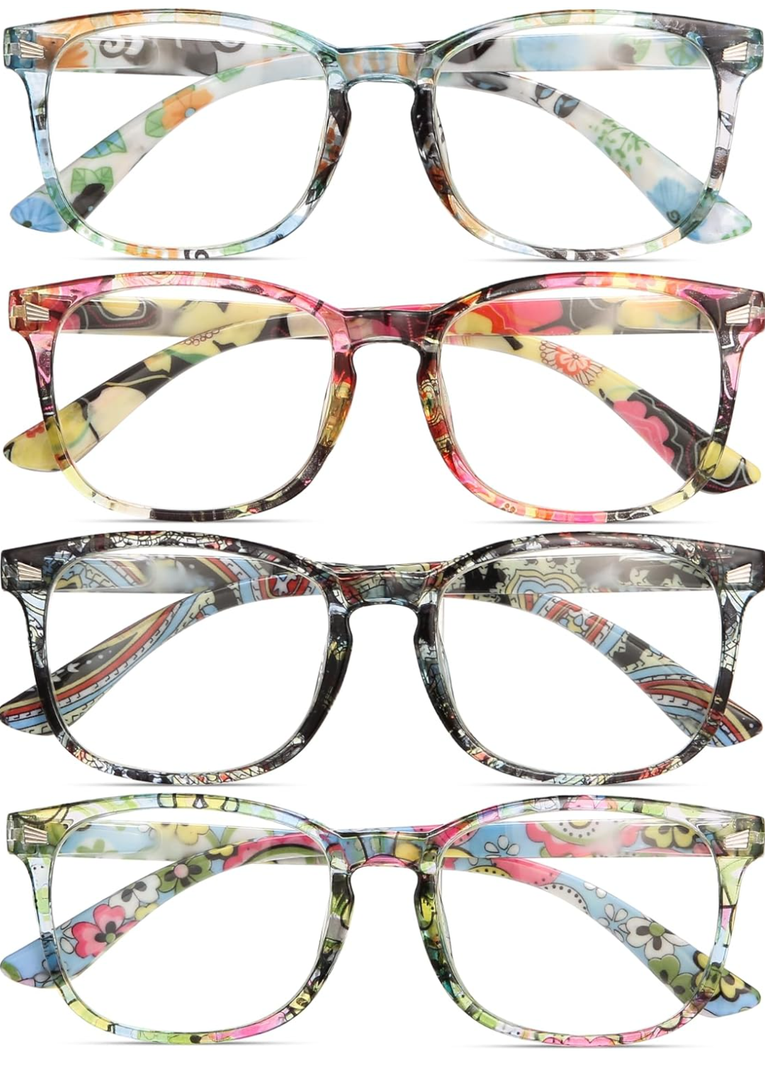 BLS BLUES Reading Glasses for Women/Men, Readers for Women/Men, Eye glasses, Blue Light Reading Glasses, Cheaters, Eyeglasses, +3,5
