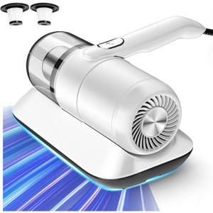 Mattress Vacuum Cleaner, UV Bed Vacuum Cleaner12KPa Powerful Suction with HEPA, Handheld Mattress Deep Cleaner Effectively Clean Up Bed, Mattresses, Pillows, Sofa, Carpets