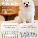 Vacuum Dog Brush for Shedding, 4-in-1 Self-Cleaning Slicker & Undercoat Rake, Deshedding Grooming Tool, Anti-Static, Massage & Combing All In One! (White)