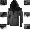 Men's Full Zip Fleece Hoodie Lightweight Athletic Performance Sweatshirt Jacket with Pocket (Black, XXL)