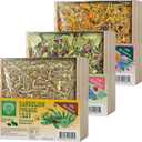 Small Pet Select Forage Tray Bundle, 3 Pack of Foraging Trays for Rabbit, Guinea Pig, Hamster or Bunny - Natural Treats, Dandelion, Flower, Herb Mix 2.5oz Each