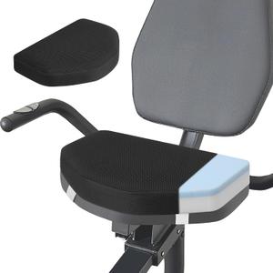 Exercise Bike Seat Cushion - Memory Foam Recumbent Bike Seat Cushion Pad, Extra Large Wide Comfortable Cover with Straps for Women Stationary & Indoor Fitness, Ergonomic Padding Black