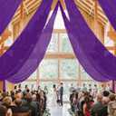 MODFUNS Purple Ceiling Drapes for Weddings Arch Drapery Fabric 6 Panels 5x30ft Chiffon Sheer Fabric Draping Tulle Wedding Curtain Drapes Ceiling Panels for Holiday Birthday Ceiling Supplies, 60"W x 360"L