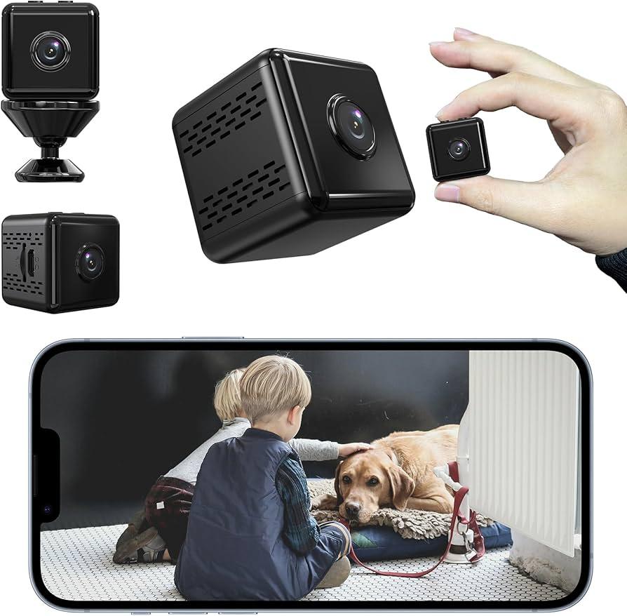 Guardhouse Wireless Mini Security Camera, 1080p HD with 8Hour Battery & No WiFi Needed for Record, AI Motion Detection Night Vision for Indoor Home,Office, Baby and Pet Monitoring2 Pack Black