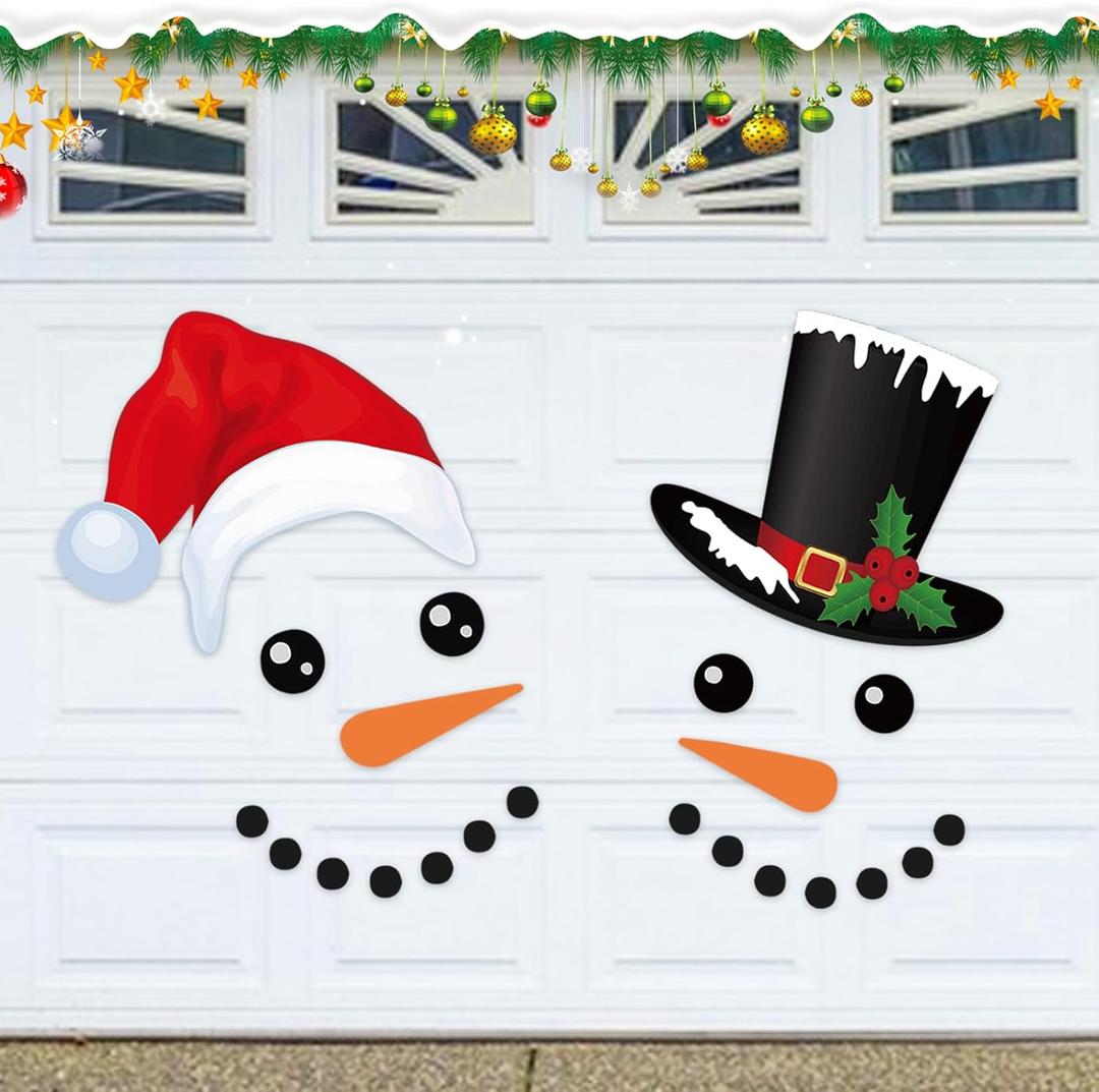 Christmas Garage Door Decorations Magnets - 22PCS Xmas Reflective Garage Door Magnets Christmas Snowman Door Decor for Refrigerator Car Magnet Stickers Party Fridge Kitchen Home Outdoor Indoor (Multicolor)