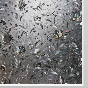 Kromapolis Window Privacy Film, Stained Glass, Grayish Black 35.4″ x 157.4″, 35.4In x 157.4In