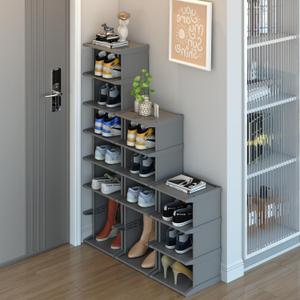 AFOORD Narrow Shoe Rack 18 Tiers, Tall Skinny Shoe Organizer, Small Space and Vertical Shoe Rack, Suitable for Entryway,Hallway,Closet, Corner, Bedroom and Garage Shoe Shelf