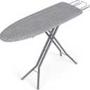 SONGMICS Ironing Board, Foldable Iron Board, Height Adjustable up to 35 Inches, with 4 Layered Cover and Pad, Iron Rest, Hook, Steel X-Legs, for Home, Laundry Room, Dorm, Dove Gray ULLB001G01