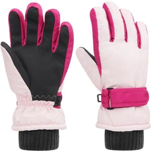 Upgrad+Waterproof Kids Gloves Children Ski Gloves Snow Gloves Windproof Waterproof Gloves Winter Warm Gloves Snowboarding Gloves Boys Girls Toddler Mittens Outdoor Gloves 4-13Y (4-7 Years Old)