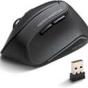 SANWA 2.4G Wireless Ergonomic Mouse, Optical Vertical Computer Mice, Silent Noiseless Click, (800/1200/1600 Adjustable DPI, 6 Buttons) Compatible with MacBook, Laptop, Windows, Mac OS