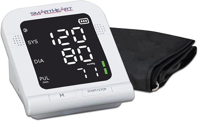 SmartHeart Blood Pressure Monitor | WideRange Upper Arm Cuff | Audible English Spanish Instructions and Results for Visually Impaired | 199Reading Memory