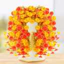 4 x 2PCS Artificial Hanging Flowers Outdoors Fake mums Plants Garden Home Decoration Fall Decor Morning Glory for Outside Planter Front Porch Patio Indoor Home Wedding Garden Porch Window Decoration