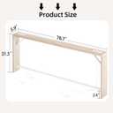 TIQLAB Sofa Table, 79 inch (1.2'' Thick Tabletop) Long Console Table Behind Couch, Narrow Entryway Table with Angled Metal Frame, Industrial Console Table for Entryway, Light Walnut