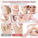 Electric Razors Shaver for Women - 5 in 1 Womens Electric Razor Bikini Trimmer for Women and Wet/Dry and Rechargeable Lady Shaver Razors for Nose Hair Face Eyebrow Arms Legs Armpit Pubic Area