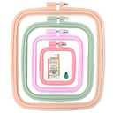 ZOCONE 4 Pcs 4 Size Square Embroidery Hoops, ABS Plastic Embroidery Hoops Cross Stitch Hoops Embroidery Frames for Sewing, Needlework, Embroidery Projects (Size-3", 4.3", 6.5", 8.7")
