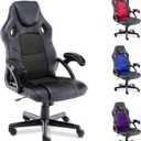 T-THREE.Gaming chair Office chair Computer chair Video Gaming Chair with Lumbar and Back Support, Racing Style PU Leather, Height Adjustable, 360 Swivel with Adults, Women, Men,Teens and Kids Black