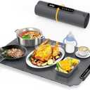 Food Warming Mat, Fast Heating Electric Warming Tray with 6 Level Temperature and 4 Hours Auto-Off, Nano Silicone Material, Full-Surface Heat, Food warmer mat for Buffet, Home Party, Dinner 2pcs