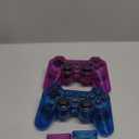 Burcica Wireless Controller for PS-2 Play 2 Double Vibration 2 - ClearBlue and ClearPurple