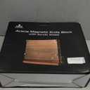 ENOKING Magnetic Knife Block with Acrylic Shield 12 x 9 Inches, Double Side Kitchen Knife Holder without Knives- Acacia Wood Universal Knife Storage Organizer with Powerful Magnet for Kitchen Counter