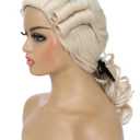 Adequate Judge Colonial Wigs for Women,Founding Father Costume,George Washington Costume,Revolutionary War, Halloween Costume Wig (Beige)