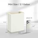 TIPGO Small Metal Trash Can, 2.1 Gallon Slim Trash Can for Bathroom, Wastebasket Garbage Bin for Bedroom, Office, Kitchen, Under Sink (Cream)