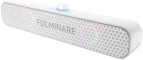 FULMINARE Bluetooth Speaker with 26W HD Sound, Portable Speaker Up to 30H Playtime, AUX&TF-Card&USB Input, LED Lights, Speakers Bluetooth 5.3 Wireless for Home/Party/Outdoor, Birthday Gift (White)