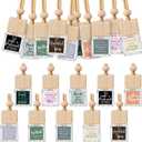 Havawish 10 Pcs Appreciation Gift Bulk for Teachers Empty Glass Essential Oil Diffuser Car Air Freshener Diffuser for Employee Staff Teachers Hanging Ornament Inspirational Team Thank You Gift