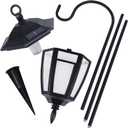 Dynaming 2 Pack Solar Hanging Lights Outdoor, Solar Powered Garden Decorative Lanterns with 2 x 38 Inch Shepherd Hooks, Waterproof Landscape Lighting for Lawn Patio Yard Pathway Driveway, Warm White