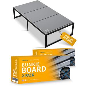 Meliusly Heavy Duty 10mm Bunkie Board Twin 2-Pack (38x75'') Patent Pending Low Profile Bed Board Design - Breathable, Noise Minimizing, Moisture Resistant Bunkieboards, Low Profile Bed Support