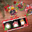 MGparty 3 Pack Christmas Picture Frame Ornaments Xmas Metal Hanging Photo Frame with Pendants 2025 Holiday Keepsake Gifts Christmas Tree Decorations