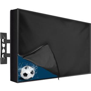 Outdoor TV Cover 60 to 65 Inch Weatherproof, Waterproof Outside TV Covers Heavy Duty 600D Oxford TV Covers Outdoor TV Screen Protectors Shield with Full Zippers and Velcro for Flat Screen Outdoor TVs