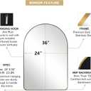 ANDY STAR Arched Mirror, 24 x 36 Inch Gold Wall Mirror in Stainless Steel Metal Frame, Arch Top Rounded Corner 1 Inch Deep Set Design Wall Mount Hangs Vertical