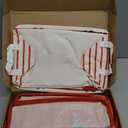 Maxcheck 6 Pcs Large Christmas Storage Basket Foldable Red Xmas Gift Basket Rectangle Merry Christmas Storage Boxes Bin Let It Snow Fabric Laundry Organizer with Handles for Cloth Toy