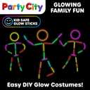 Party City 100 Glow Sticks Bulk Party Pack 8 Neon Glow in the Dark Party Supplies, Glowsticks with Connectors Bracelets & Necklaces, Light Up Favors for Kids, Adults, Birthdays, Parties, Decorations