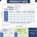 Lincia 10 Pcs Time Sheets for Employees Weekly Format 8.5 x 5.5 Inch Daily Time Cards Log Book for Employee Office Business Schedule Planner Work Record Supplies, 100 Sheets Per Pad