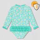 Baby Girl Swimsuit UPF50+ Sun Protection Infant Bathing Suit Long Sleeve Rash Guard 3-24M