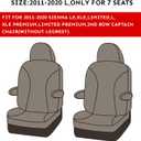coverdream Sienna Leather Car Seat Covers Custom Fit for 2011-2020 Toyota Sienna LE,XLE,Limited, L, XLE Premium, Limited Premium,7-Seater,Full Coverage Auto Seat Protector (Full Set, Black/Gray)