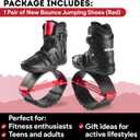 New Bounce Jumping Shoes for Adults Kangaroo Jump Boots for Fitness & Fun, Adjustable Bounce Shoes for Men & Women, Indoor & Outdoor Rebound Exercise, Up to 245Lbs. (Red) Small (EU 36–37)