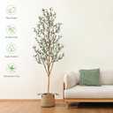 Kazeila Artificial Olive Tree 7FT Tall Faux Silk Plant for Home Office Decor Indoor Fake Potted Tree with Wood Branches and Fruits
