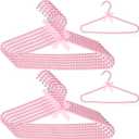 12 PCS Pink Pearl Hangers, 15.6 Inch Wedding Dress Hanger with Ribbon Bow, 15.6 x 8.3 inches